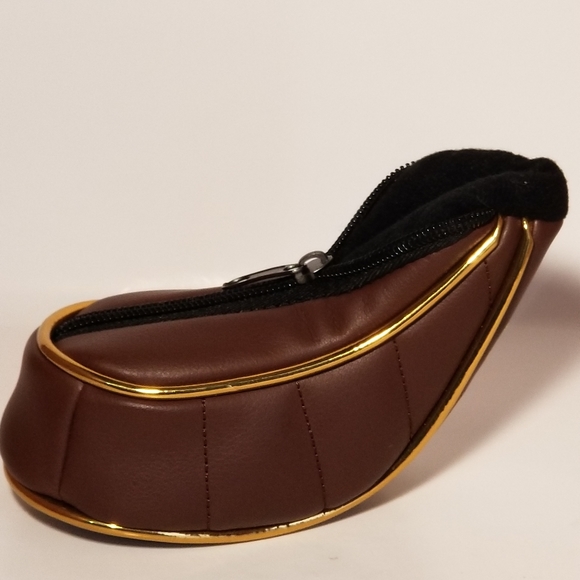 Wazaki Sand Wedge Golf Club Hybrid Headcover Brown With Gold Trim Embroidery - Picture 4 of 6